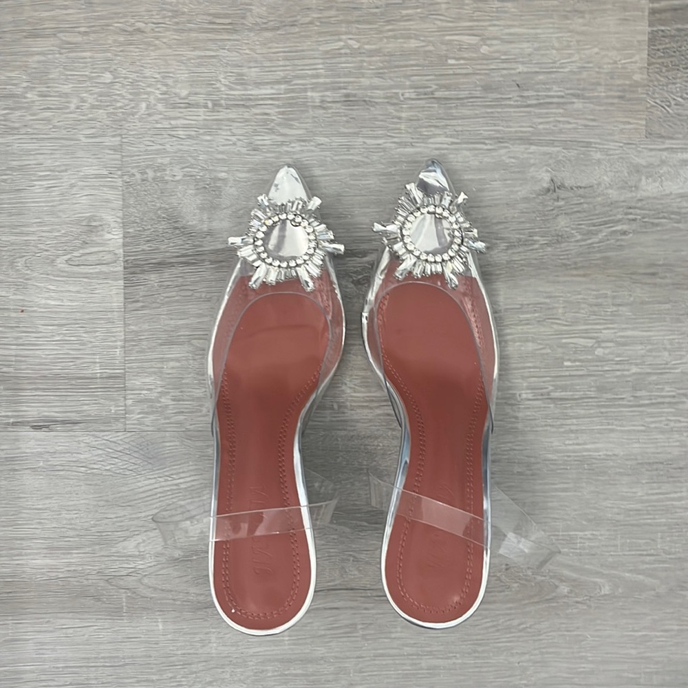 Clear strapped heels